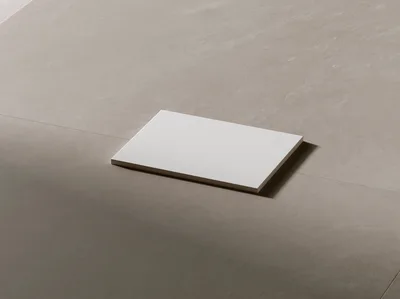 Blank White Business Card Mockup On Grey Surface