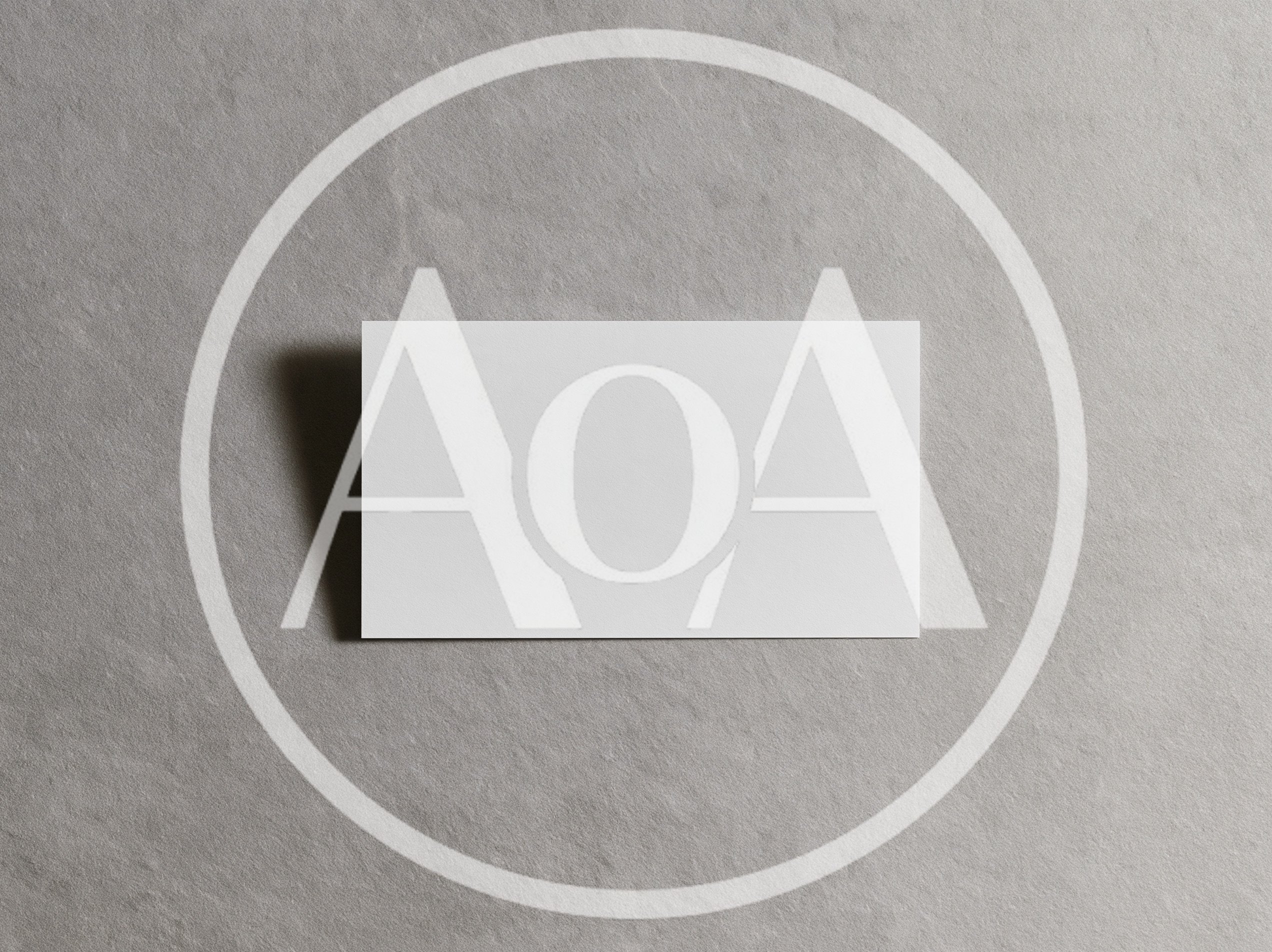 Blank White Business Card On Textured Gray Background