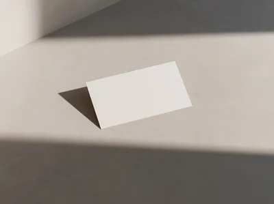 Blank Business Card Mockup on Minimalist Concrete Surface