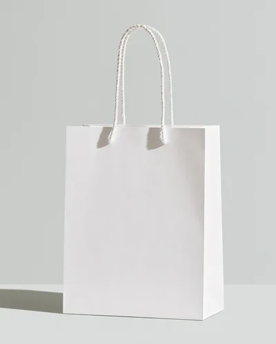 Blank White Paper Shopping Bag Mockup