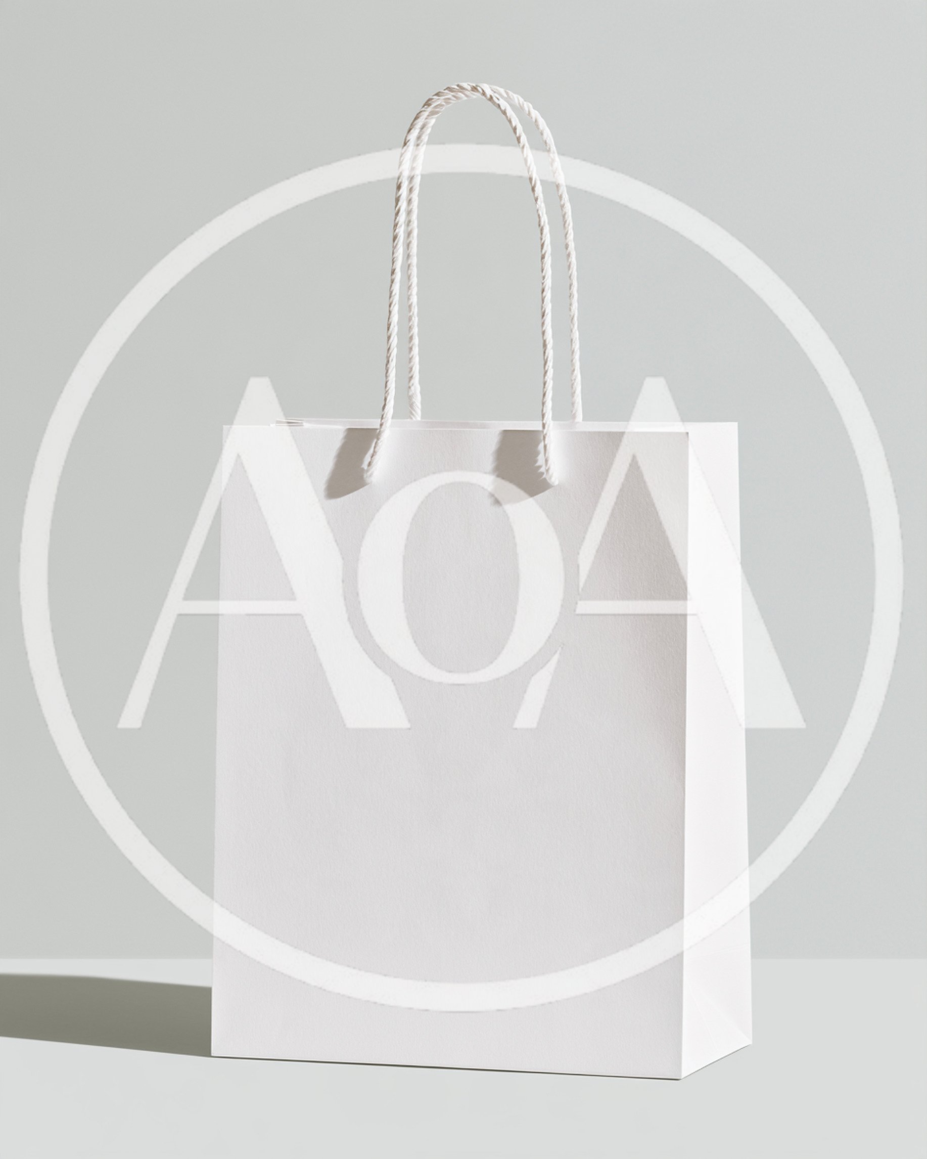 Blank White Paper Shopping Bag Mockup