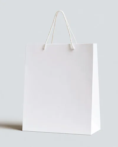 Blank White Paper Shopping Bag Mockup