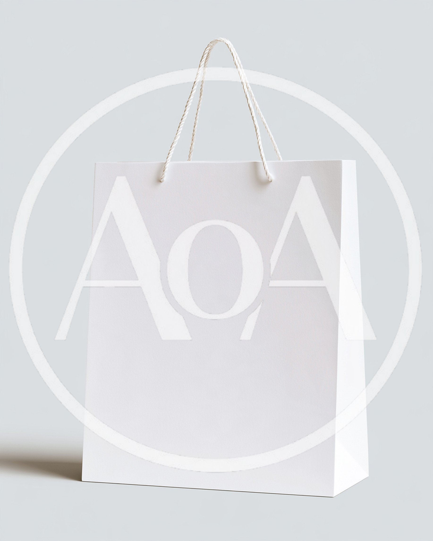 Blank White Paper Shopping Bag Mockup