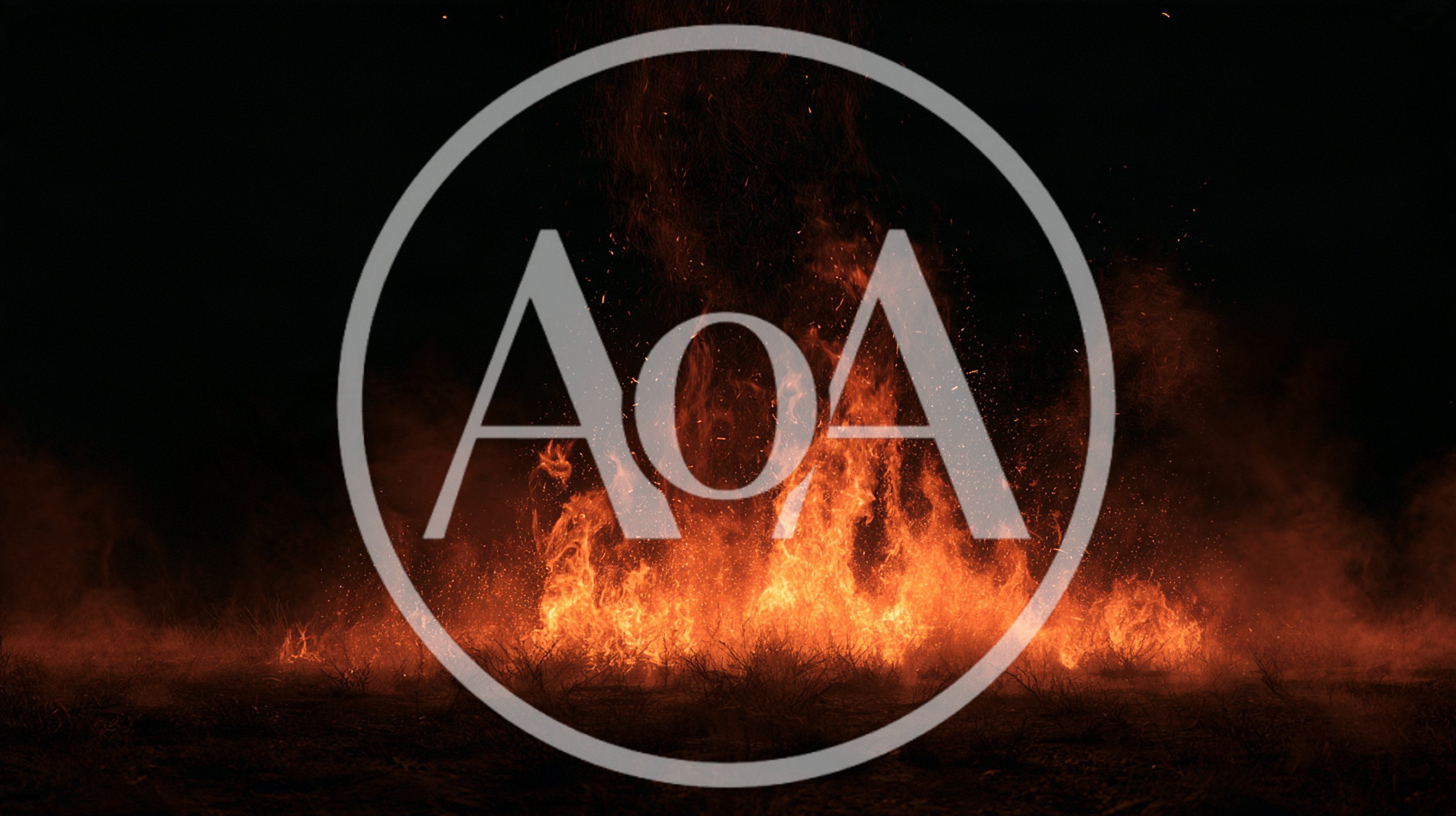 Intense Wildfire Burning Through Dry Grassland At Night