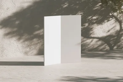 Minimalist Blank Folding Display Board Mockup