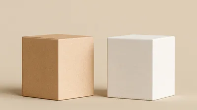 Two Blank Cubes On A Neutral Background