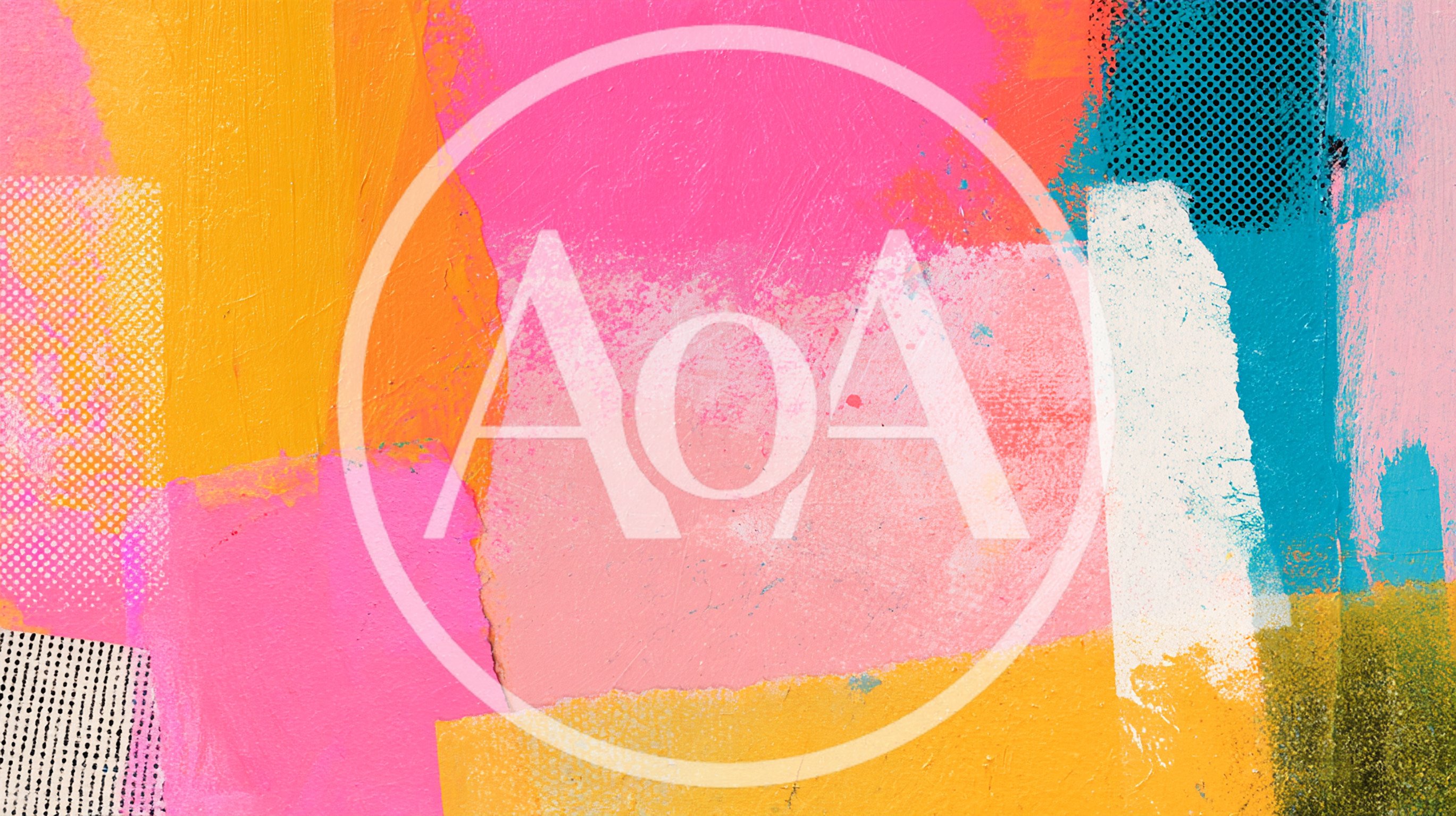 Abstract Mixed Media Collage With Vibrant Painted Textures