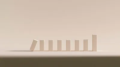 Minimalist Domino Effect With One Taller Piece