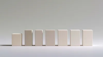 Seven Beige Rectangular Blocks Arranged In A Row
