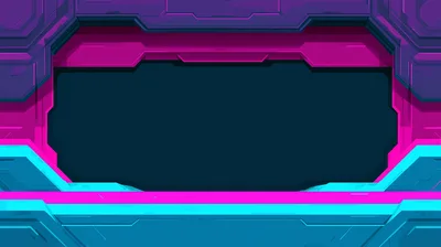 Futuristic Sci-Fi Interface Frame With Neon Lighting