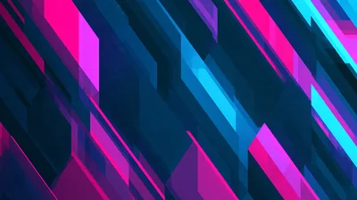 Abstract Geometric Background With Neon Pink And Blue Stripes