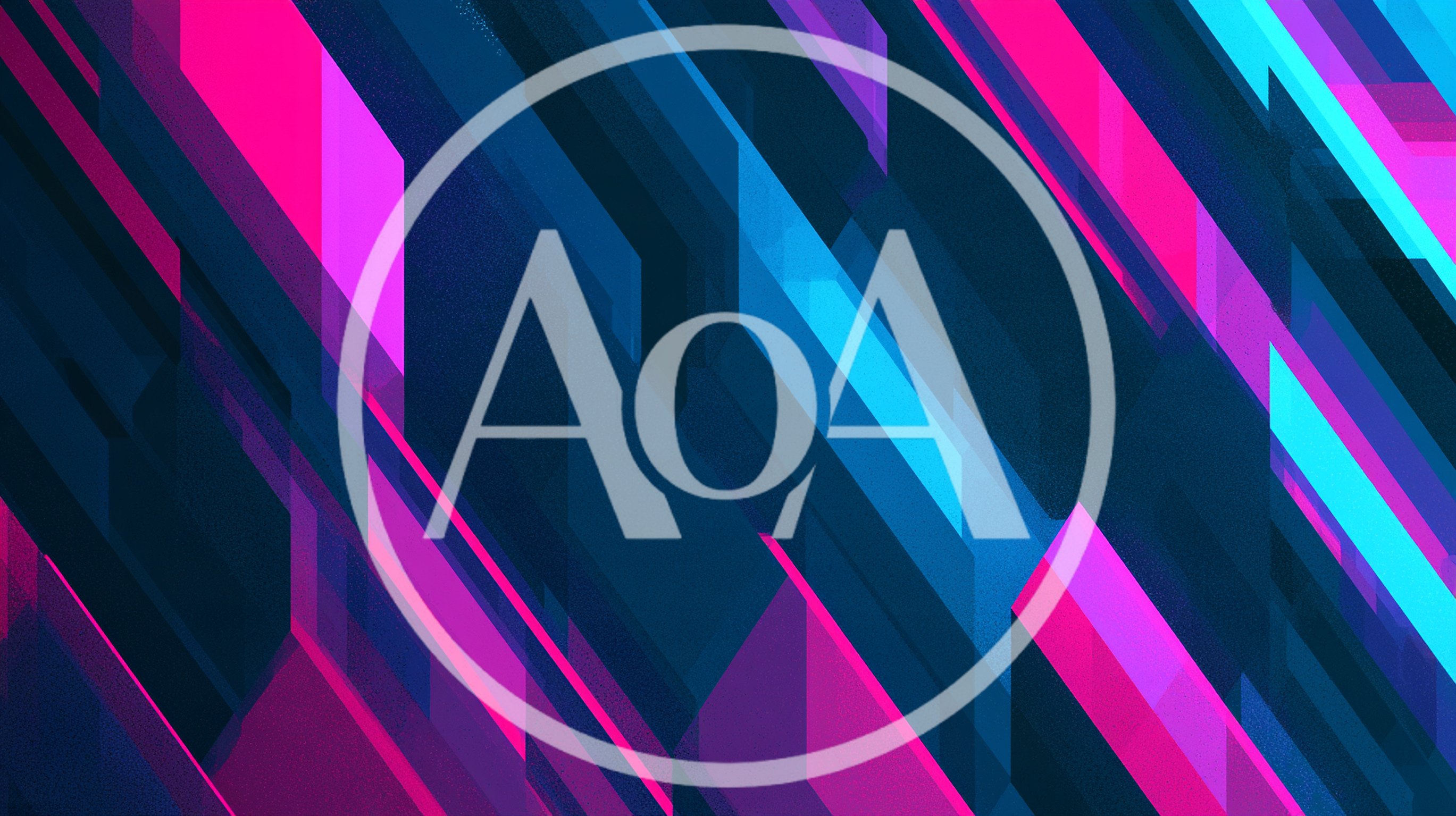 Abstract Geometric Background With Neon Pink And Blue Stripes