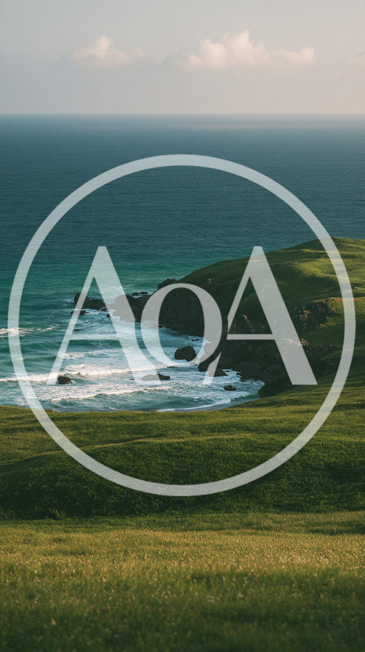 Rolling Green Coastal Hills Overlooking The Pacific Ocean