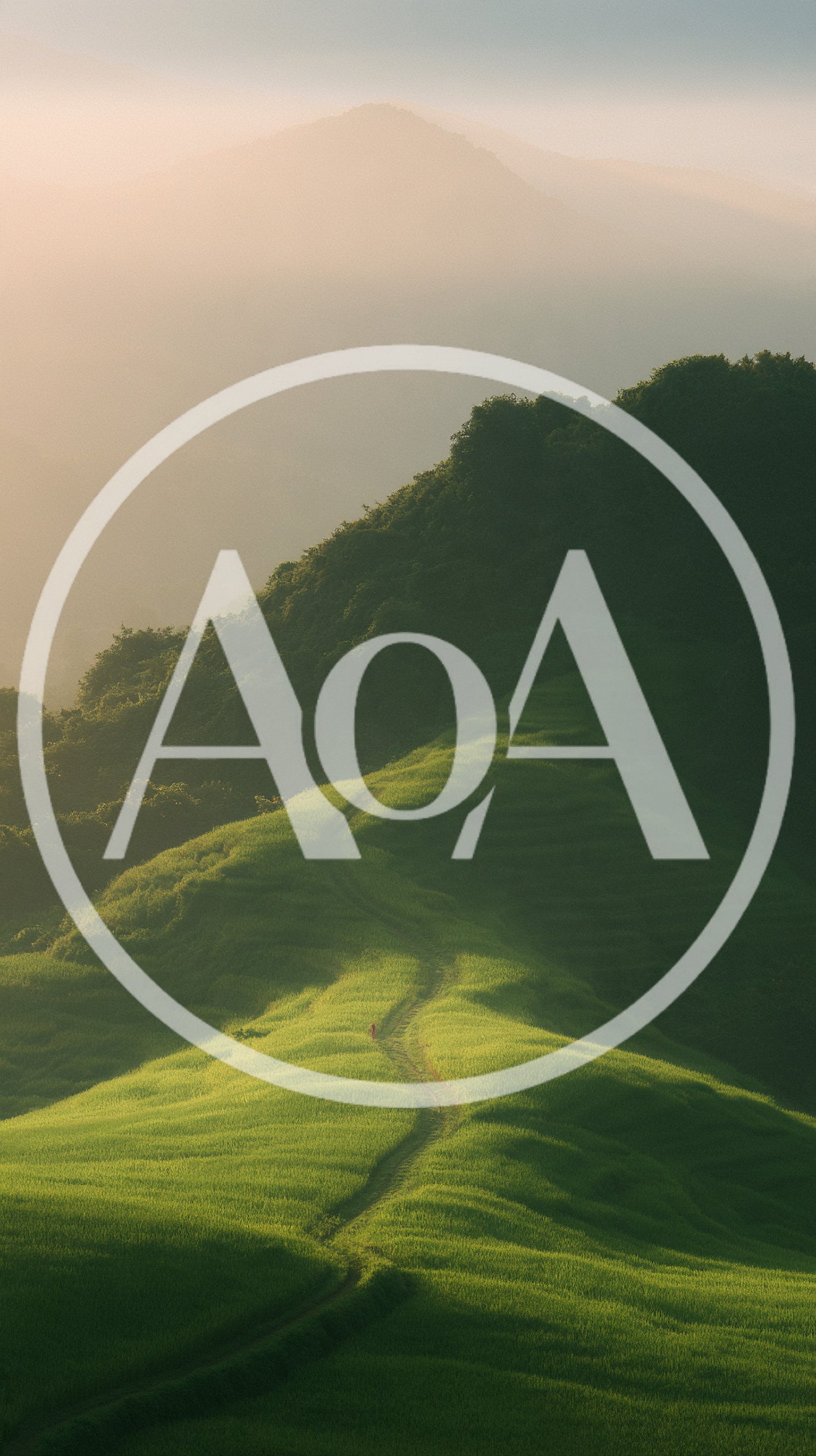 Lone Hiker Walking Along A Lush Green Mountain Ridge