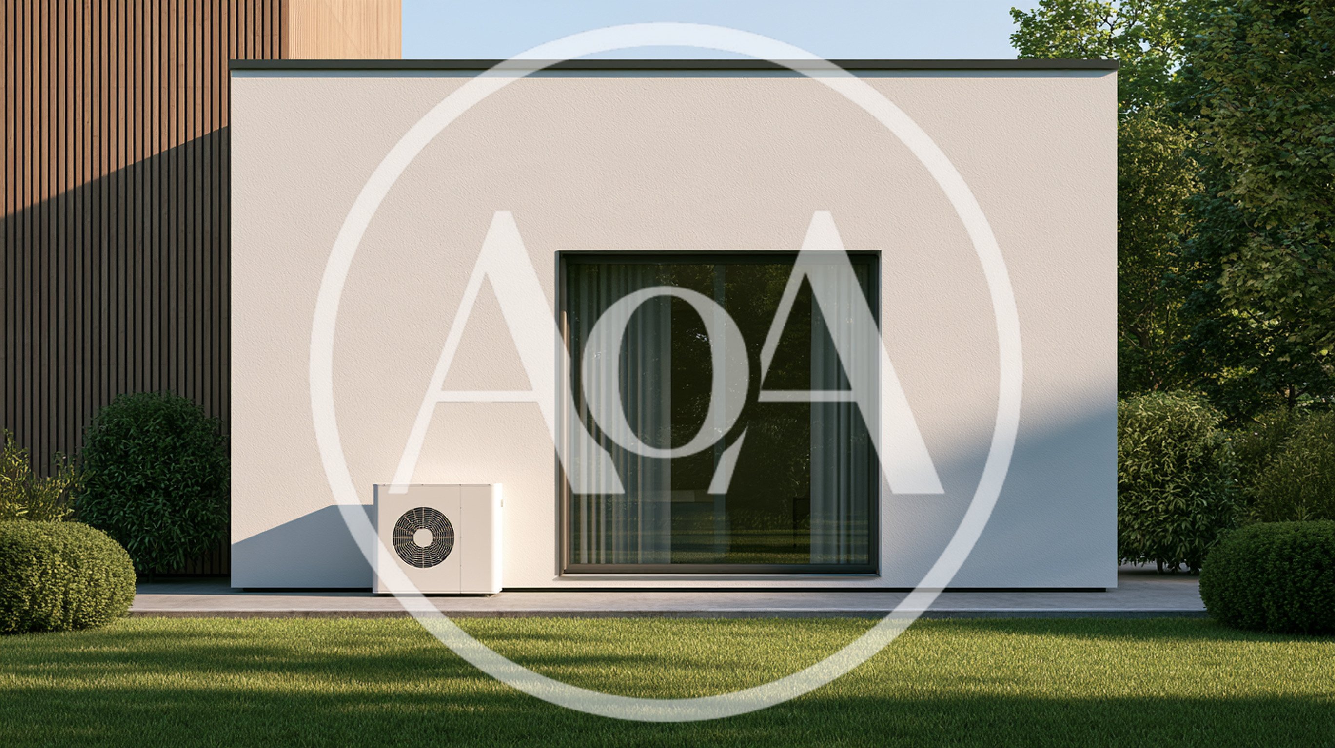 Modern House Exterior With Heat Pump Unit