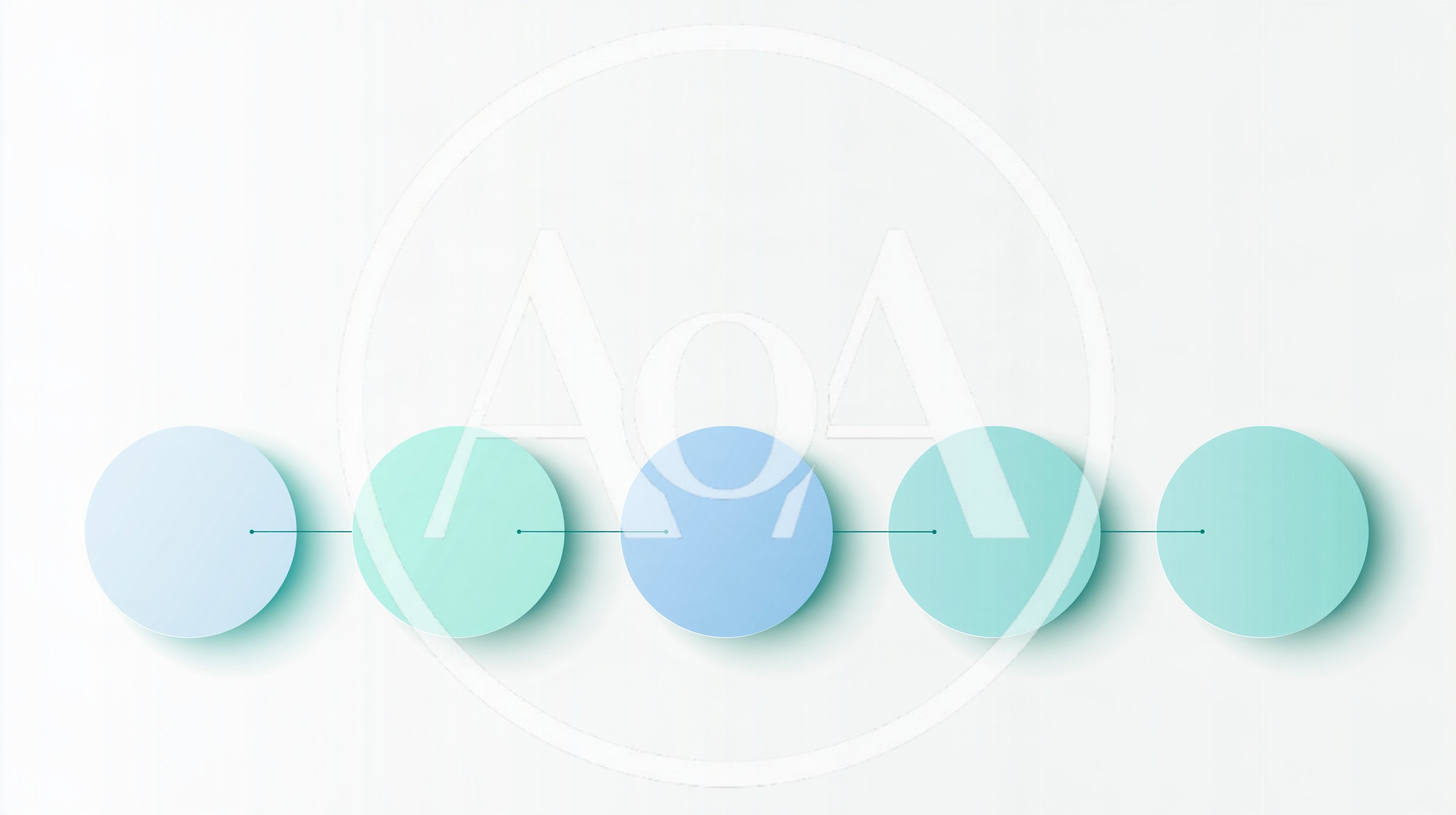 Five Connected Pastel Circles In A Horizontal Process Flow