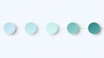 Five Gradient Blue Circles On A Horizontal Timeline