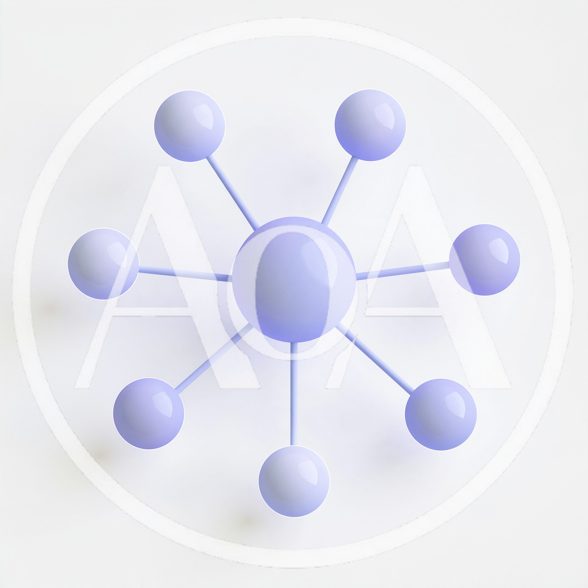 3D Rendered Purple Network Node Diagram