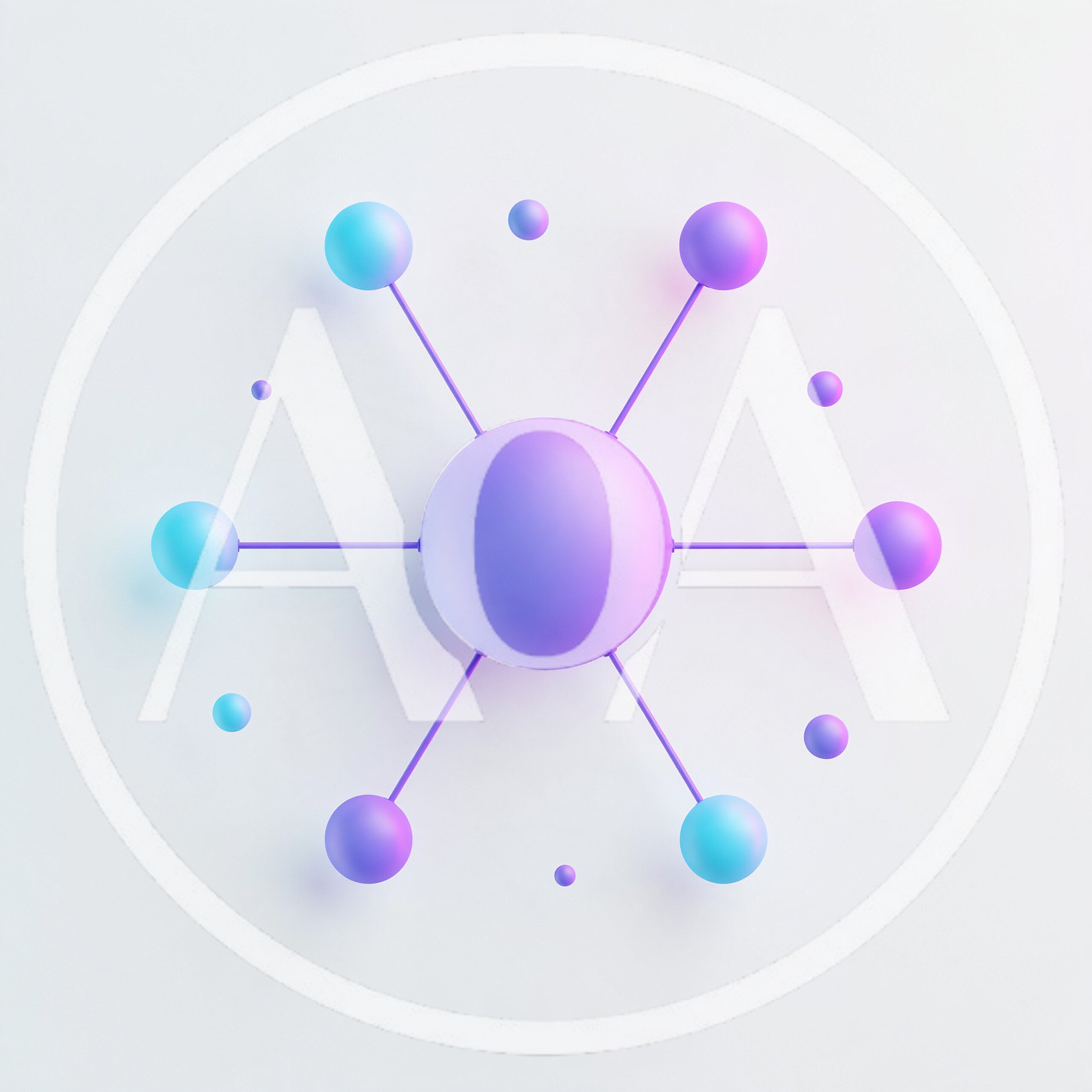 3D Abstract Molecular Structure With Gradient Spheres