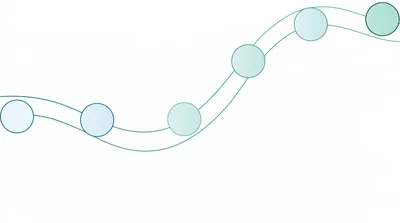 Abstract Wavy Timeline Infographic With Circular Nodes