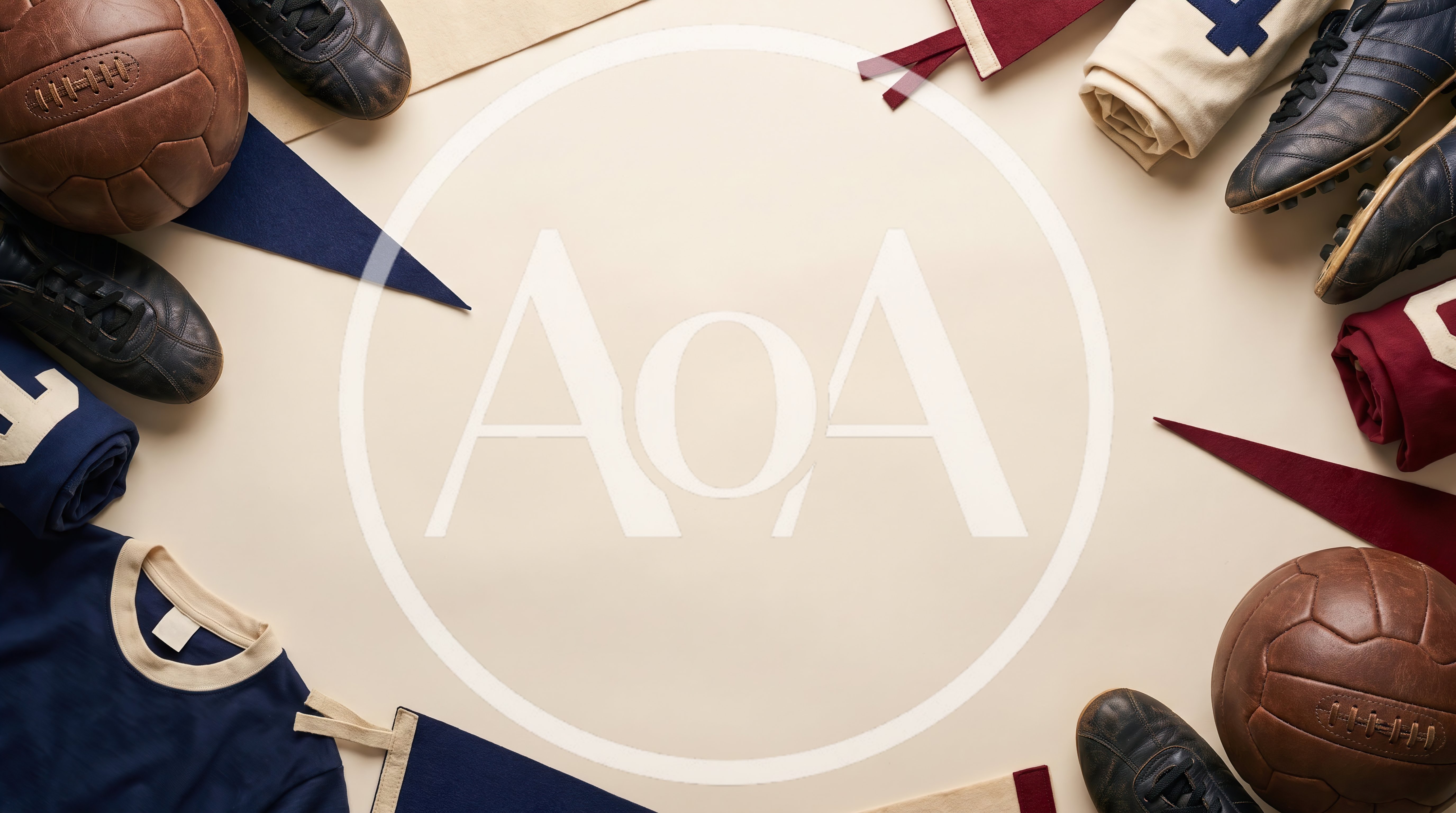 Vintage Football Equipment Flat Lay Composition