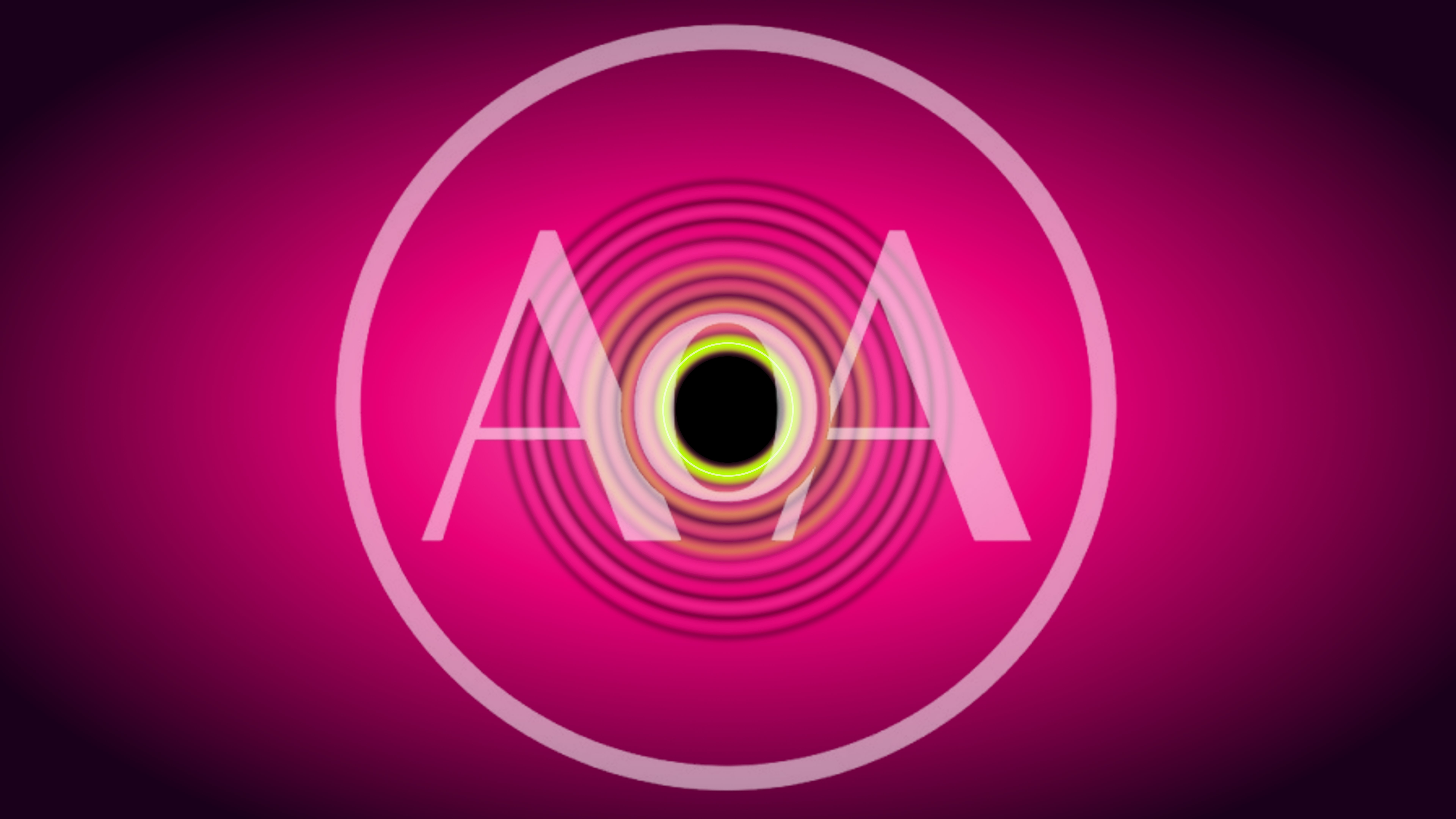 Abstract Concentric Circles Pulsing With Neon Pink Light