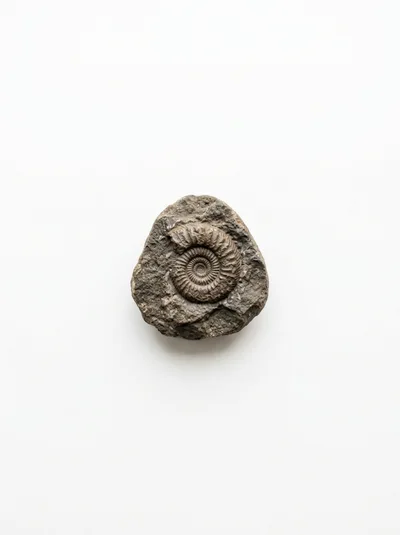 Ammonite Fossil Embedded In A Rough Stone Matrix
