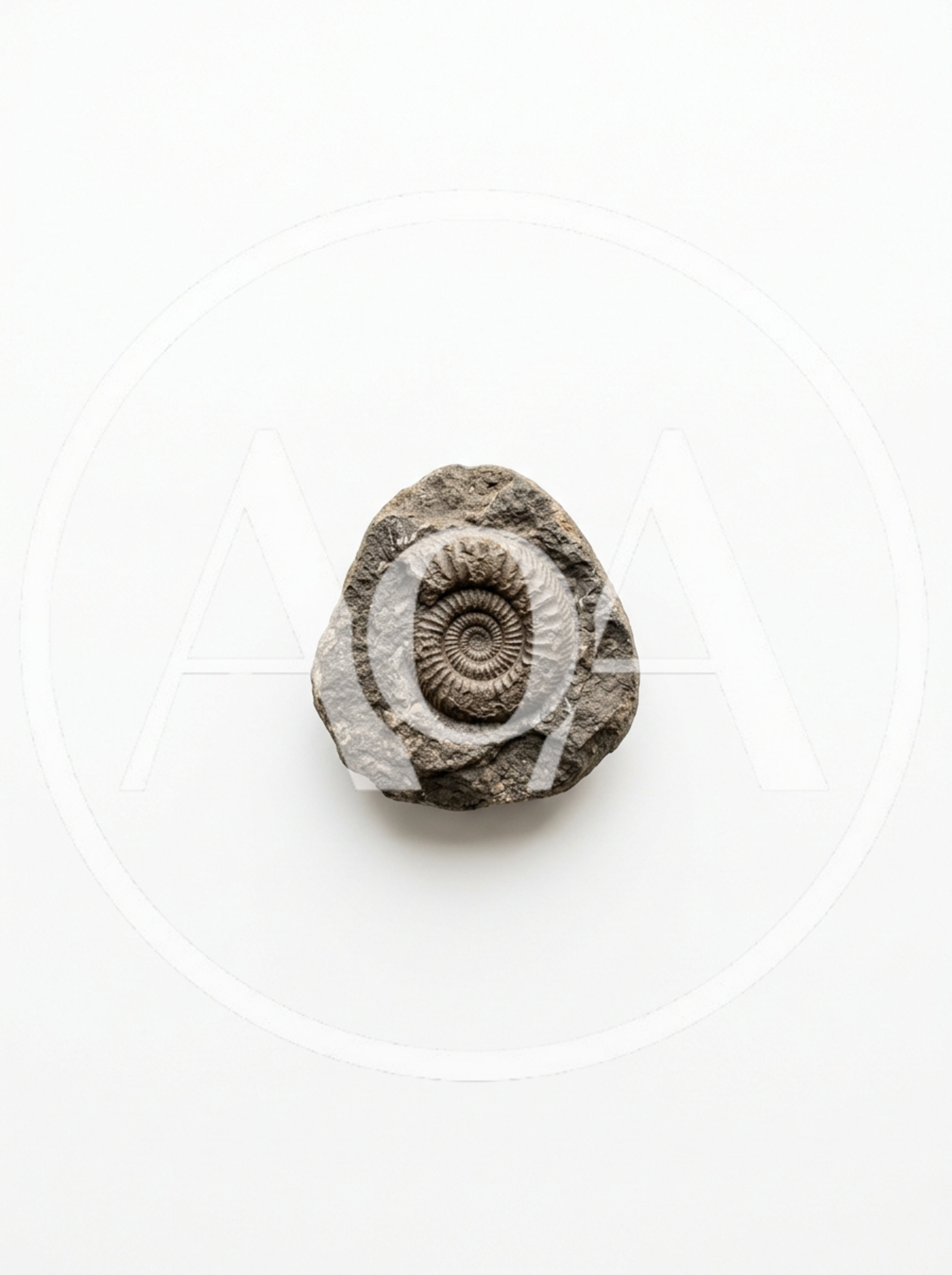 Ammonite Fossil Embedded In A Rough Stone Matrix