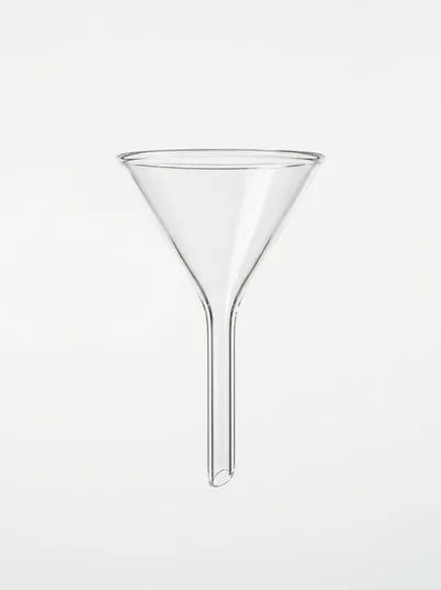 Clear Glass Laboratory Funnel Isolated On White Background