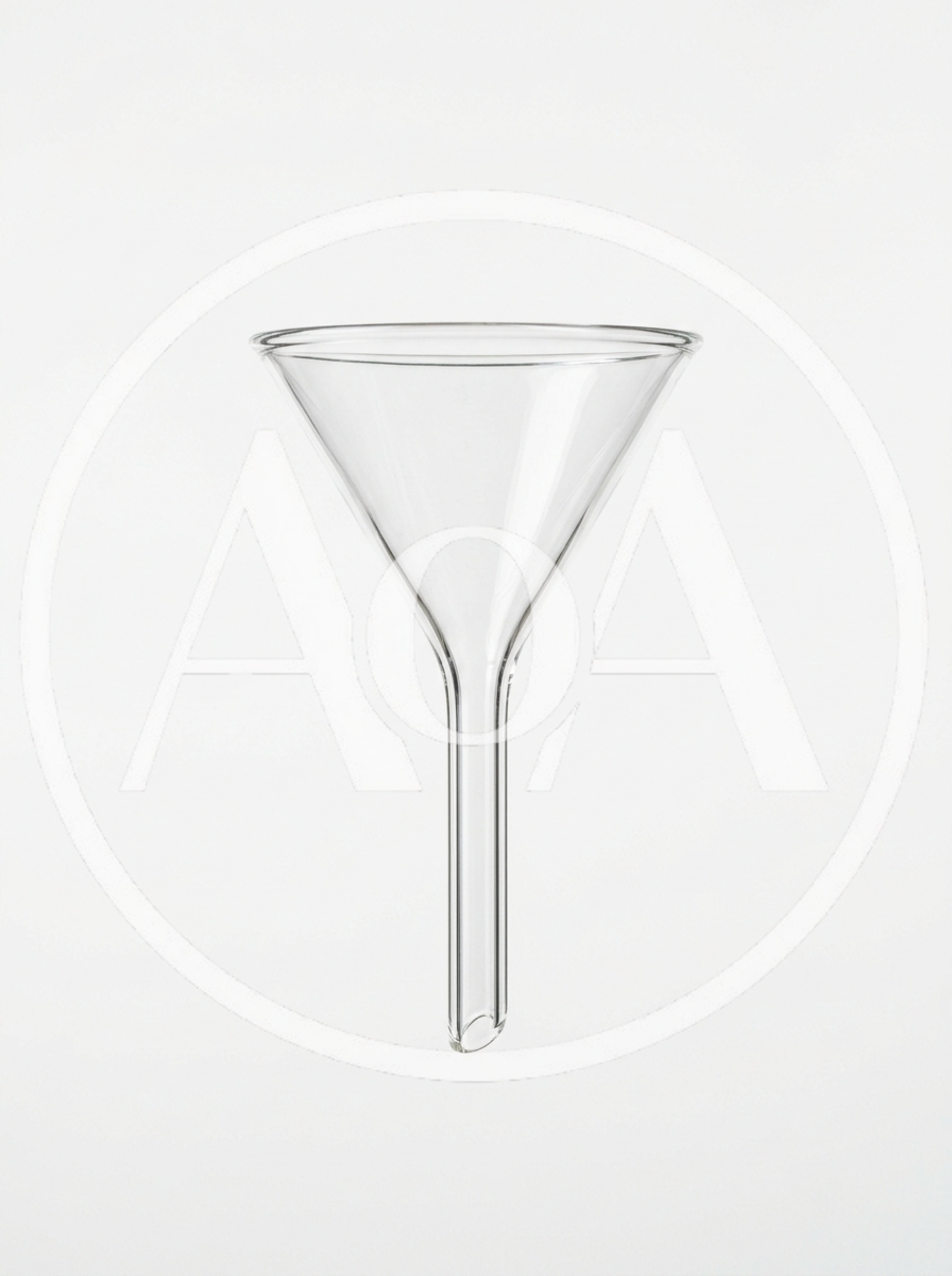 Clear Glass Laboratory Funnel Isolated On White Background
