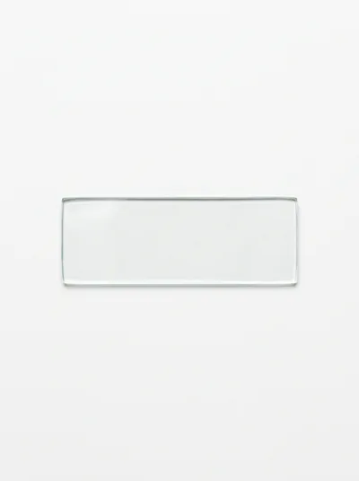 Clear Rectangular Glass Microscope Slide On White Background