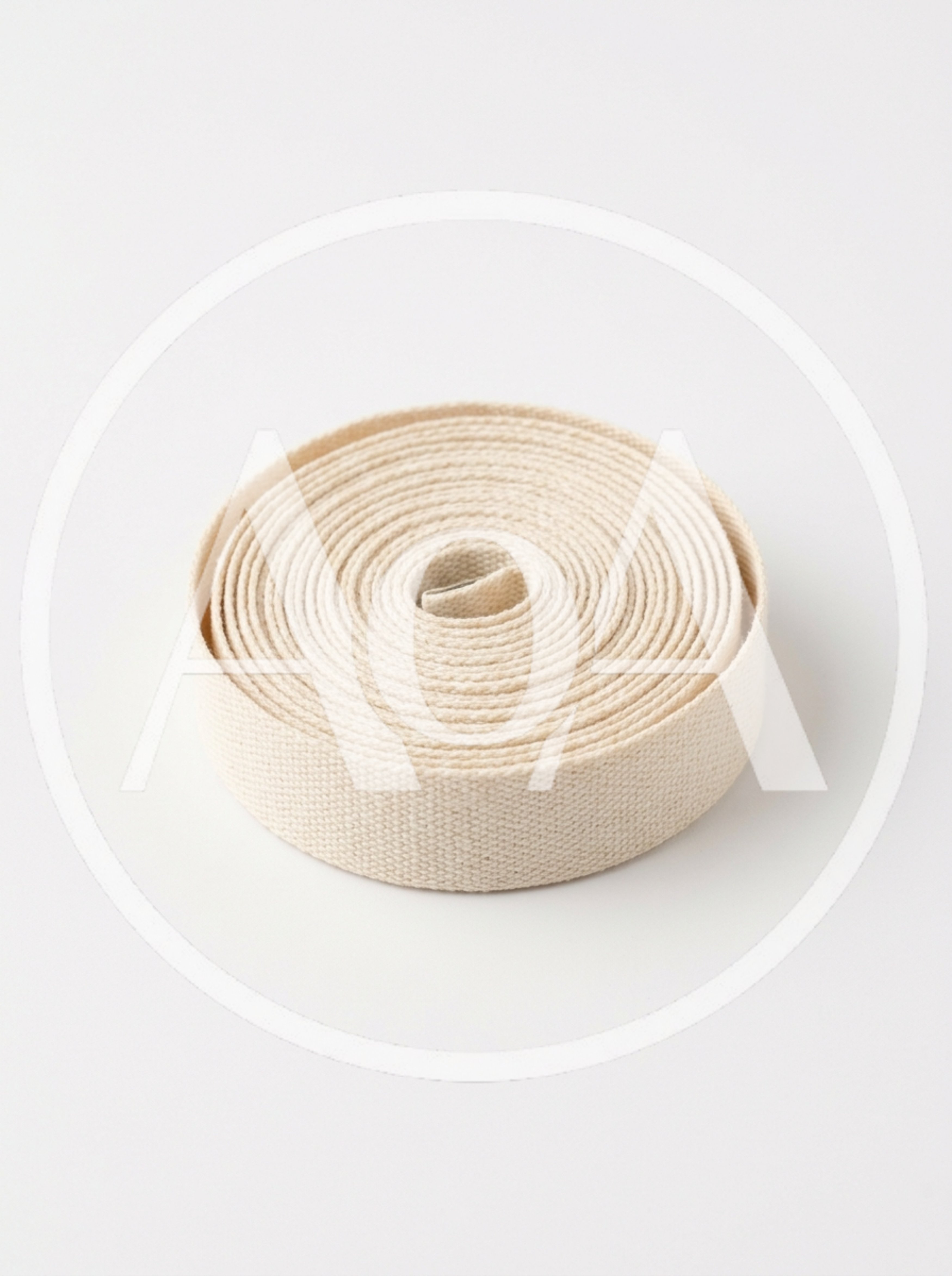 Coiled Roll Of Natural Cotton Webbing Tape