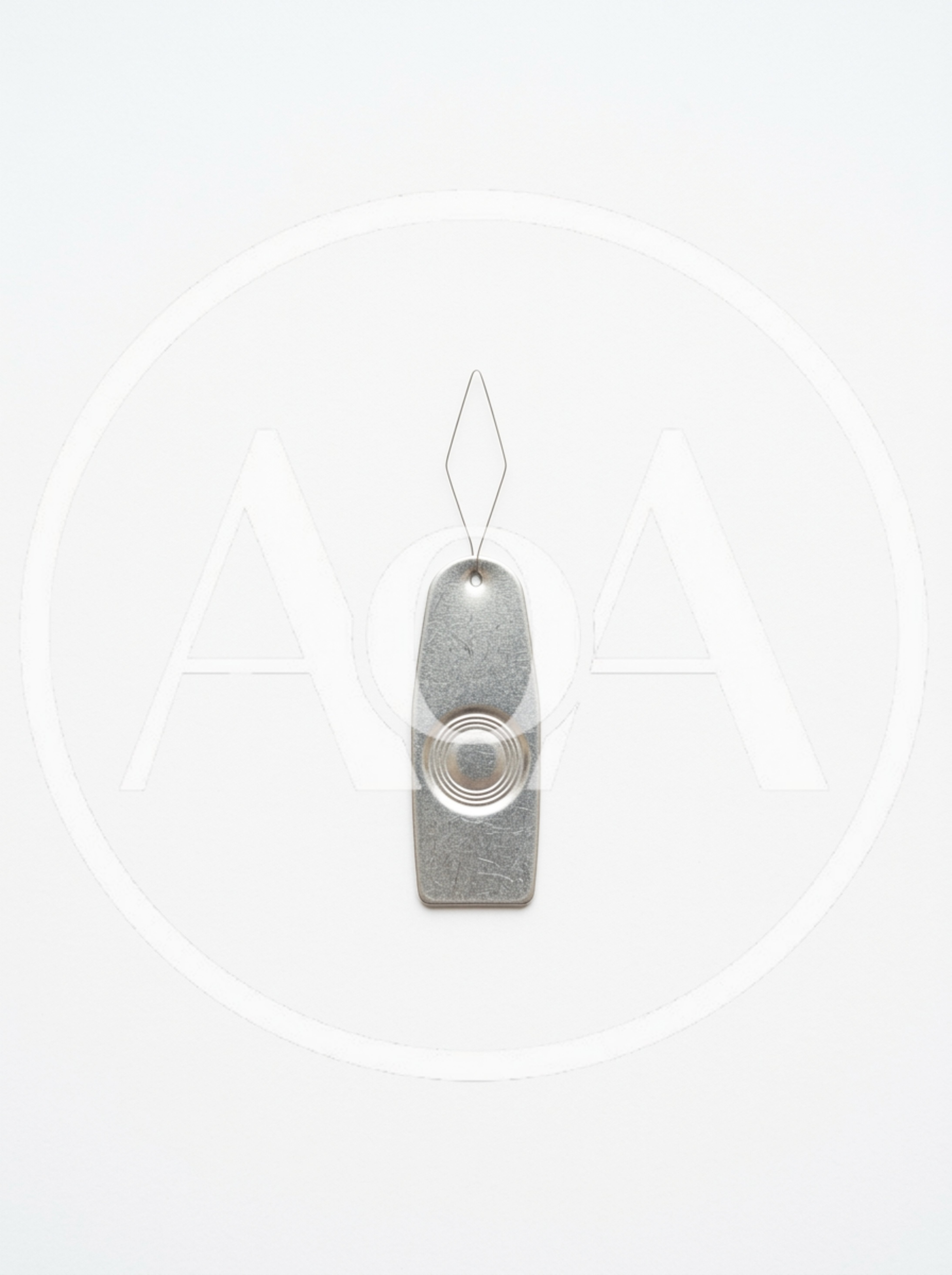 Metal Needle Threader Tool on White Background