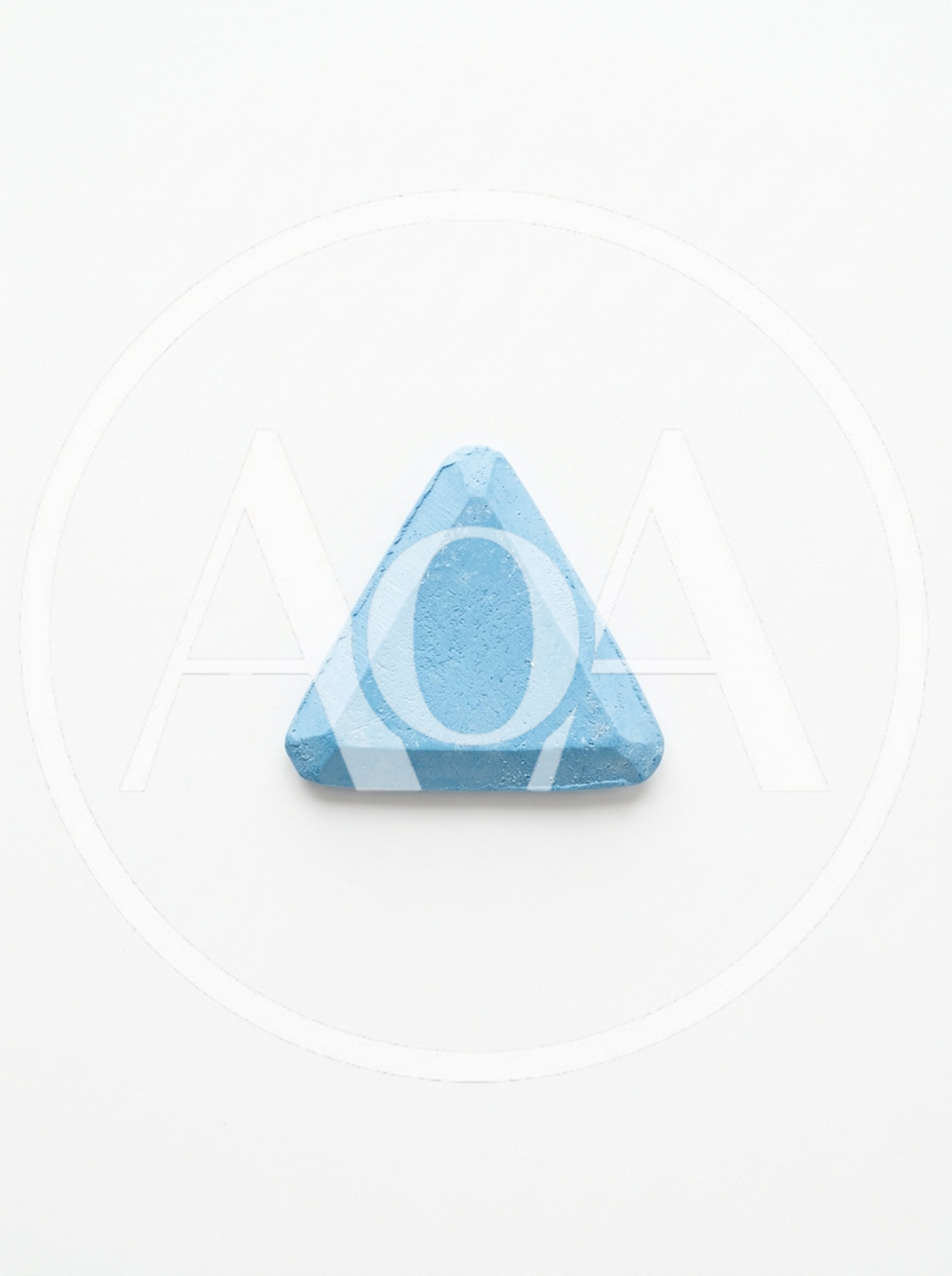 Single Blue Triangular Piece Of Sidewalk Chalk