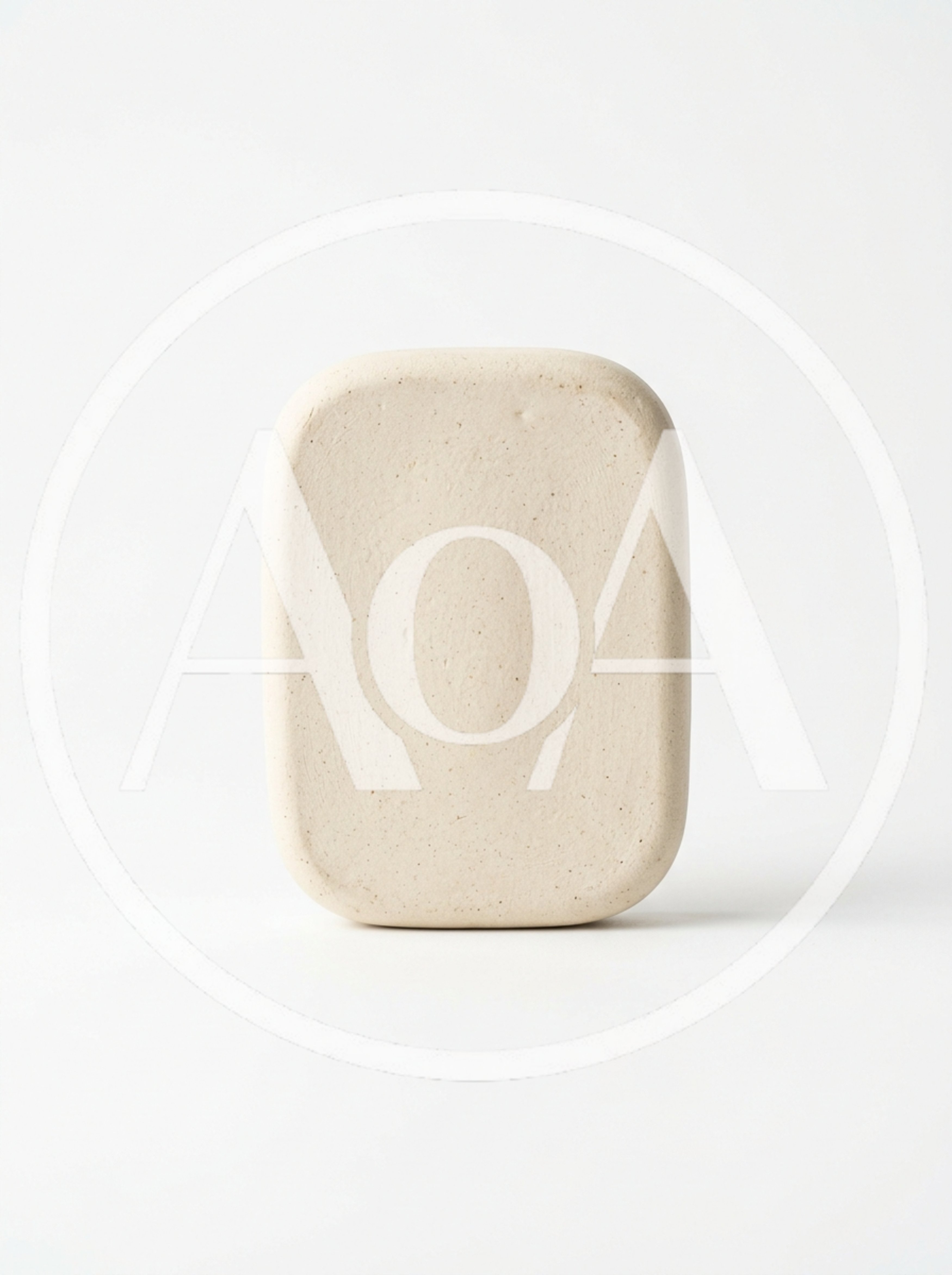 Minimalist Beige Ceramic Soap Dish On White Background