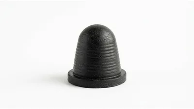 Black Rubber Protective Cap On White Background