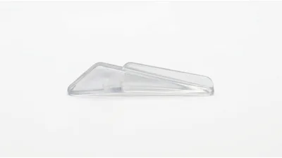 Clear Plastic Wedge Shim On White Background