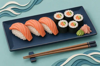 Paper Craft Sushi Platter With Chopsticks