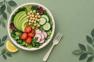 Paper Craft Salad Bowl With Fresh Vegetables