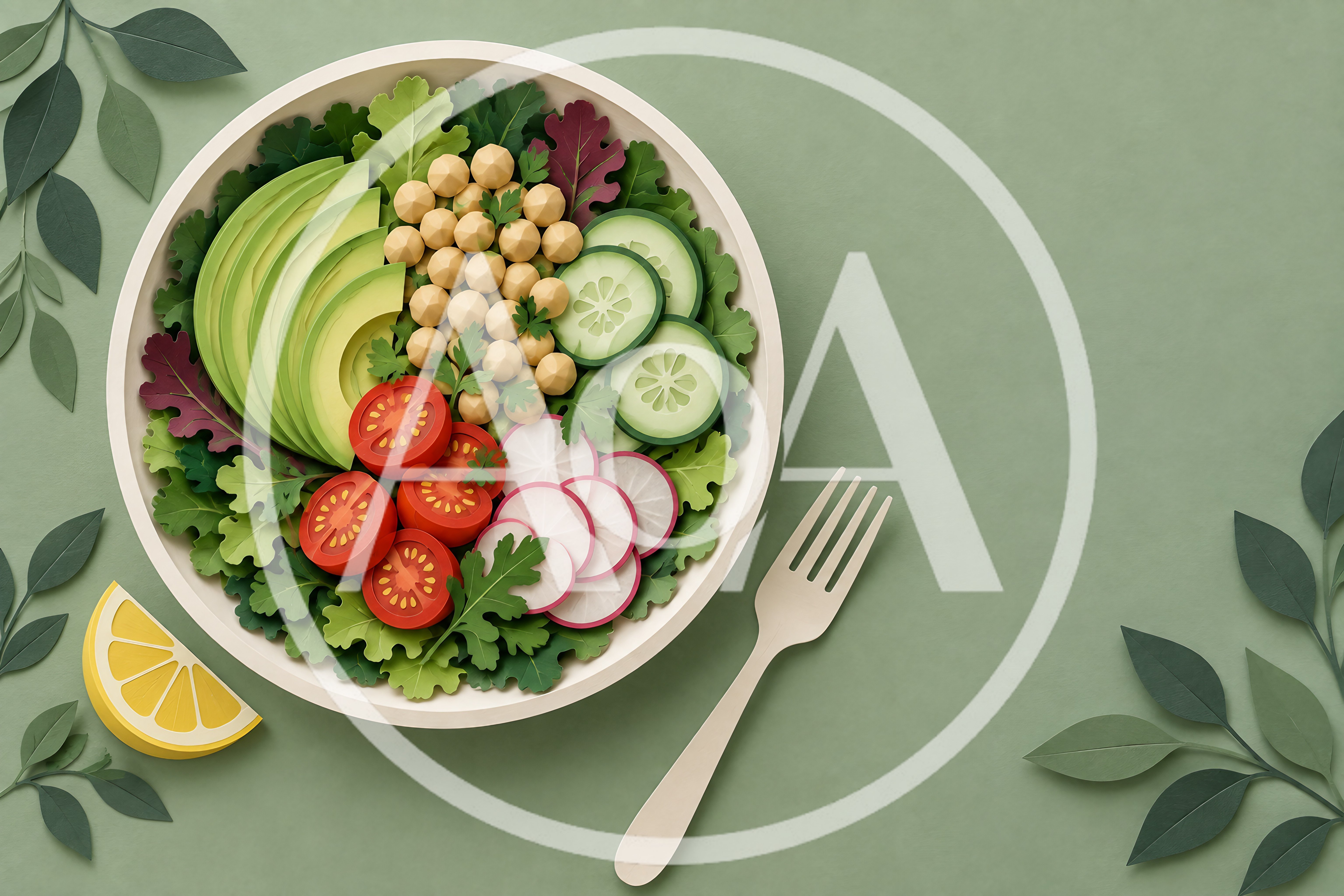 Paper Craft Salad Bowl With Fresh Vegetables