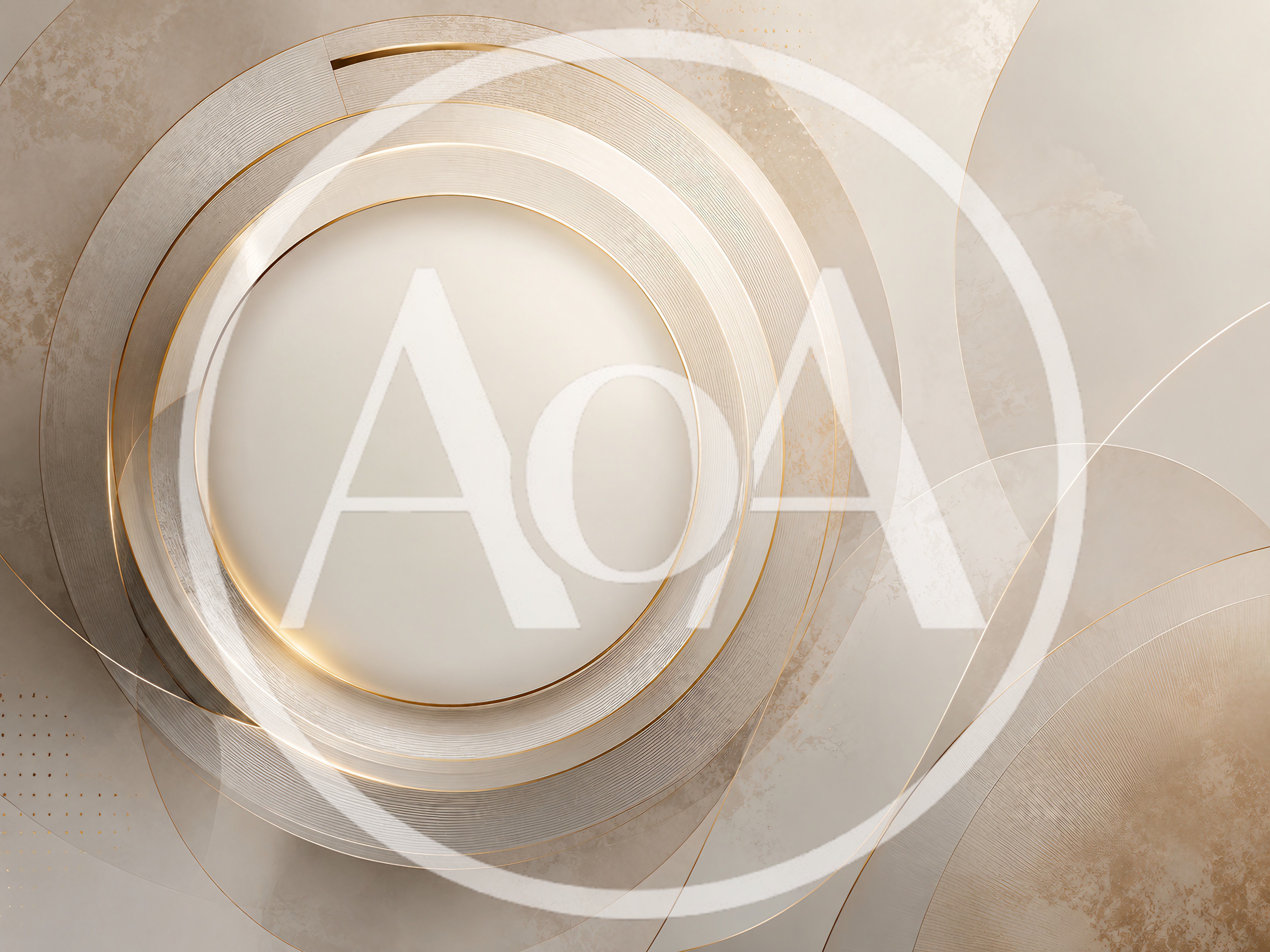 Abstract Minimalist Circular Podium With Gold Accents