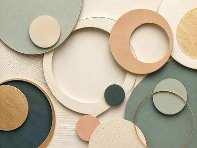 Abstract Geometric Composition With Layered Circles