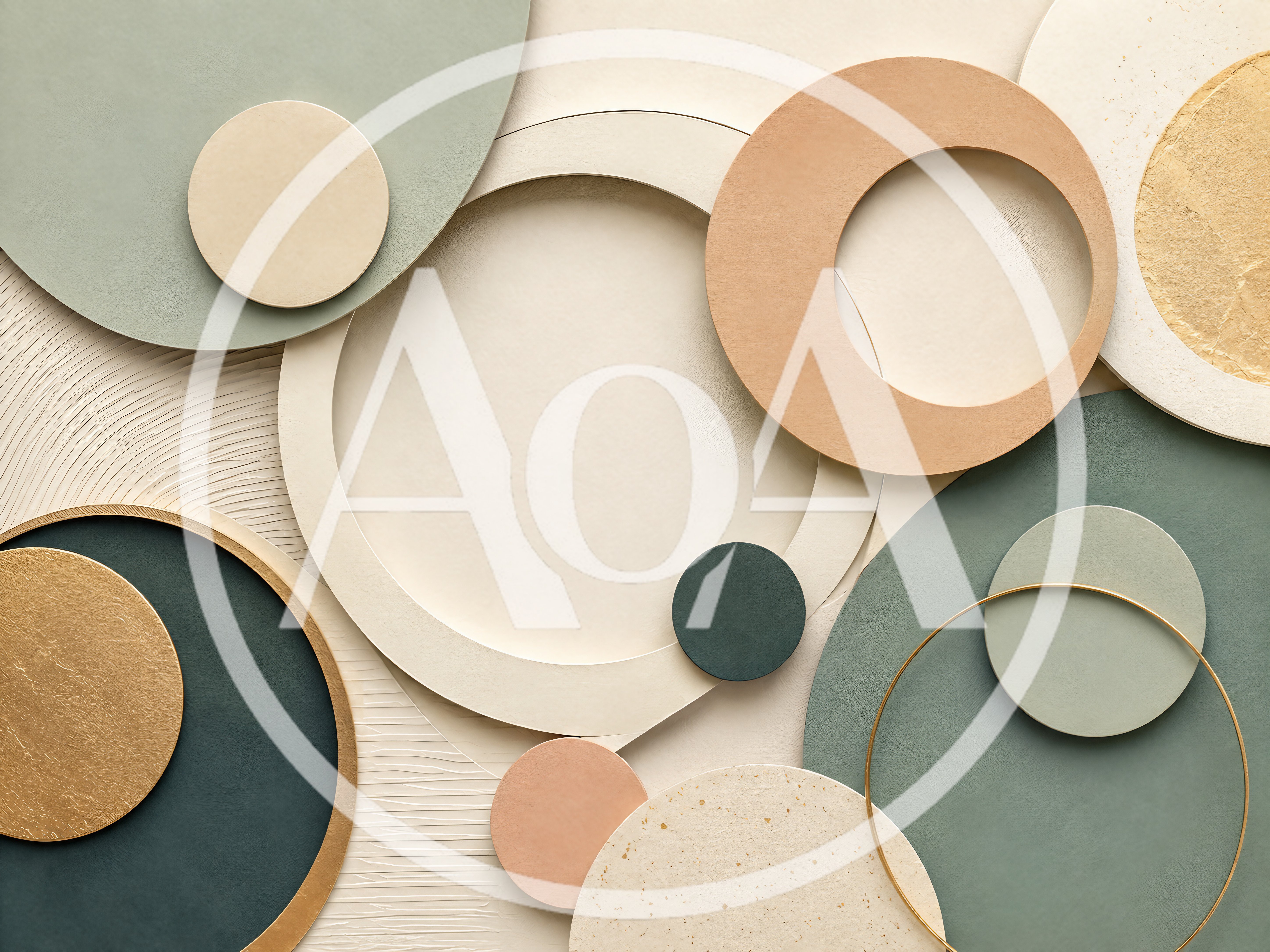 Abstract Geometric Composition With Layered Circles