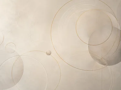 Abstract Minimalist Background With Geometric Gold Circles