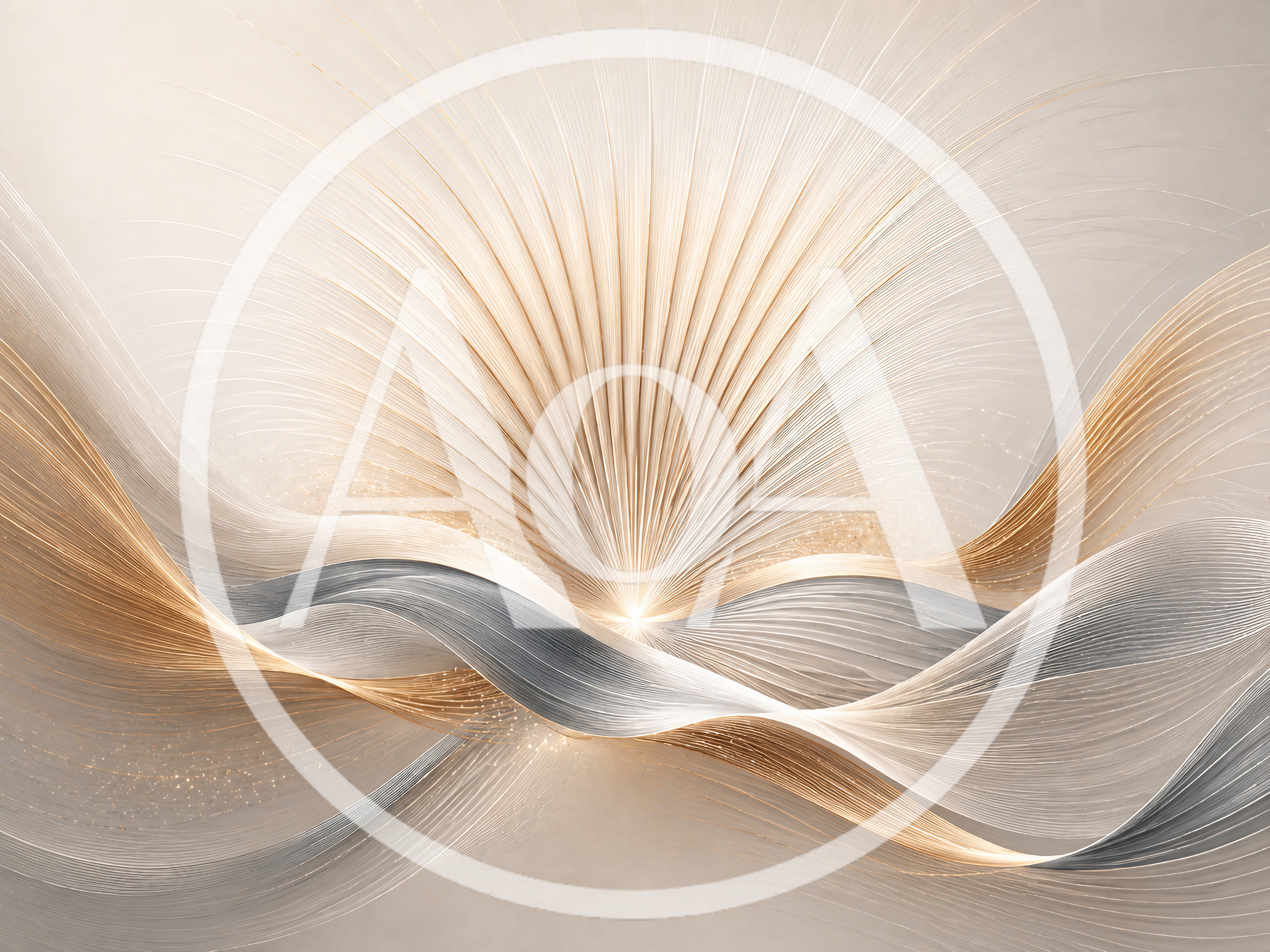Abstract Golden And Silver Flowing Wave Background