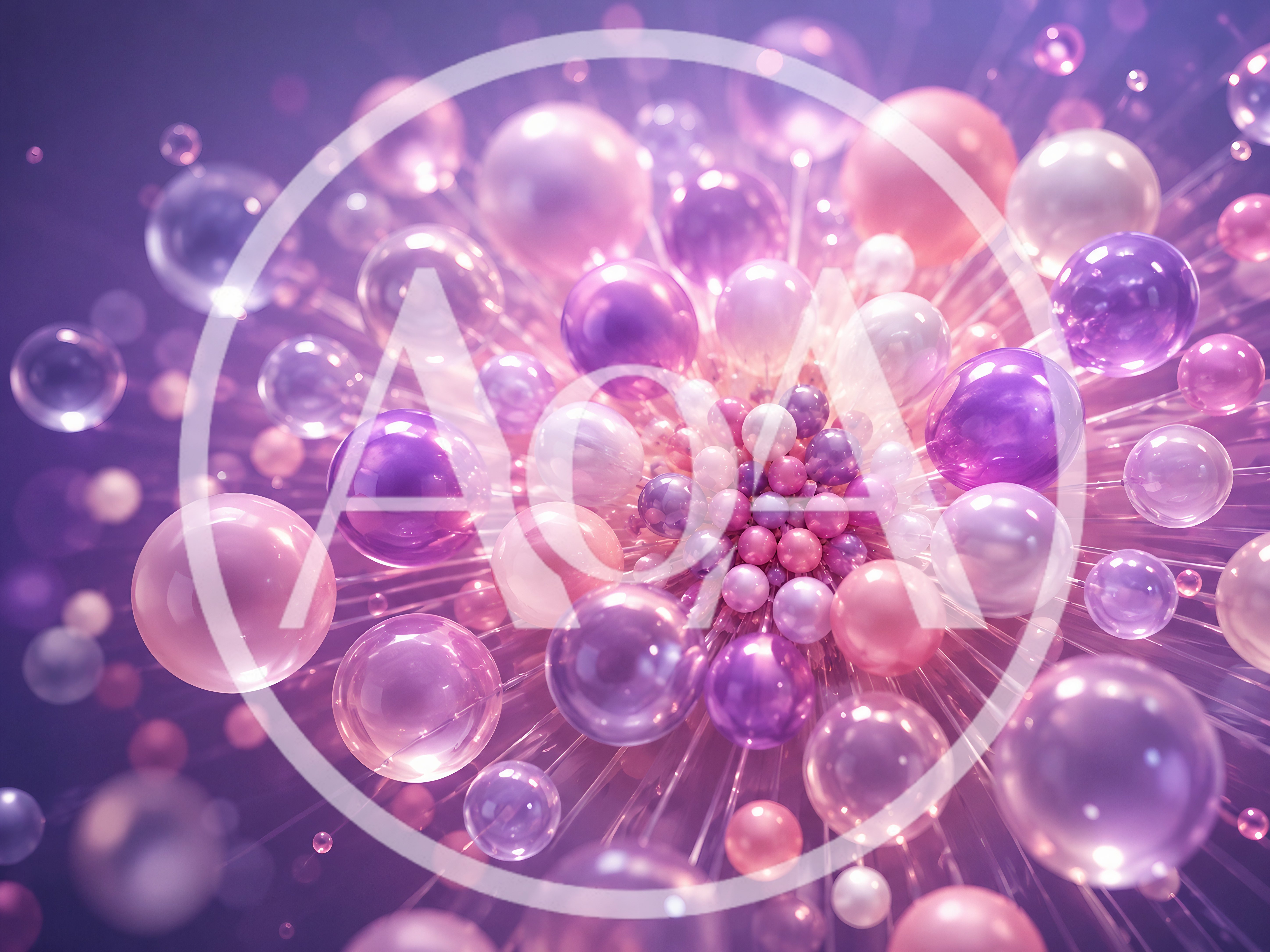 Abstract Background Of Floating Pink And Purple Spheres