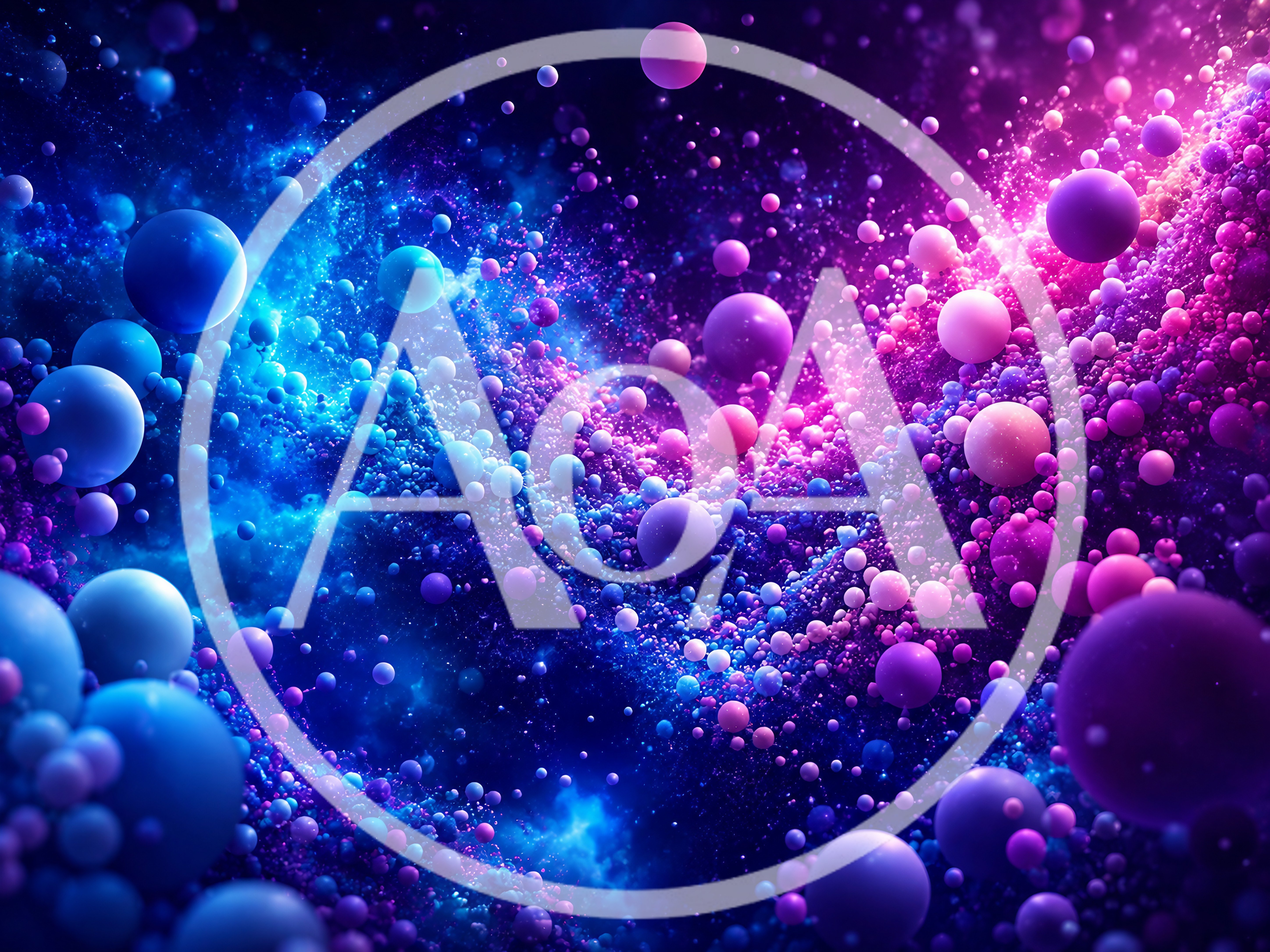 Abstract Cosmic Nebula With Floating Spheres