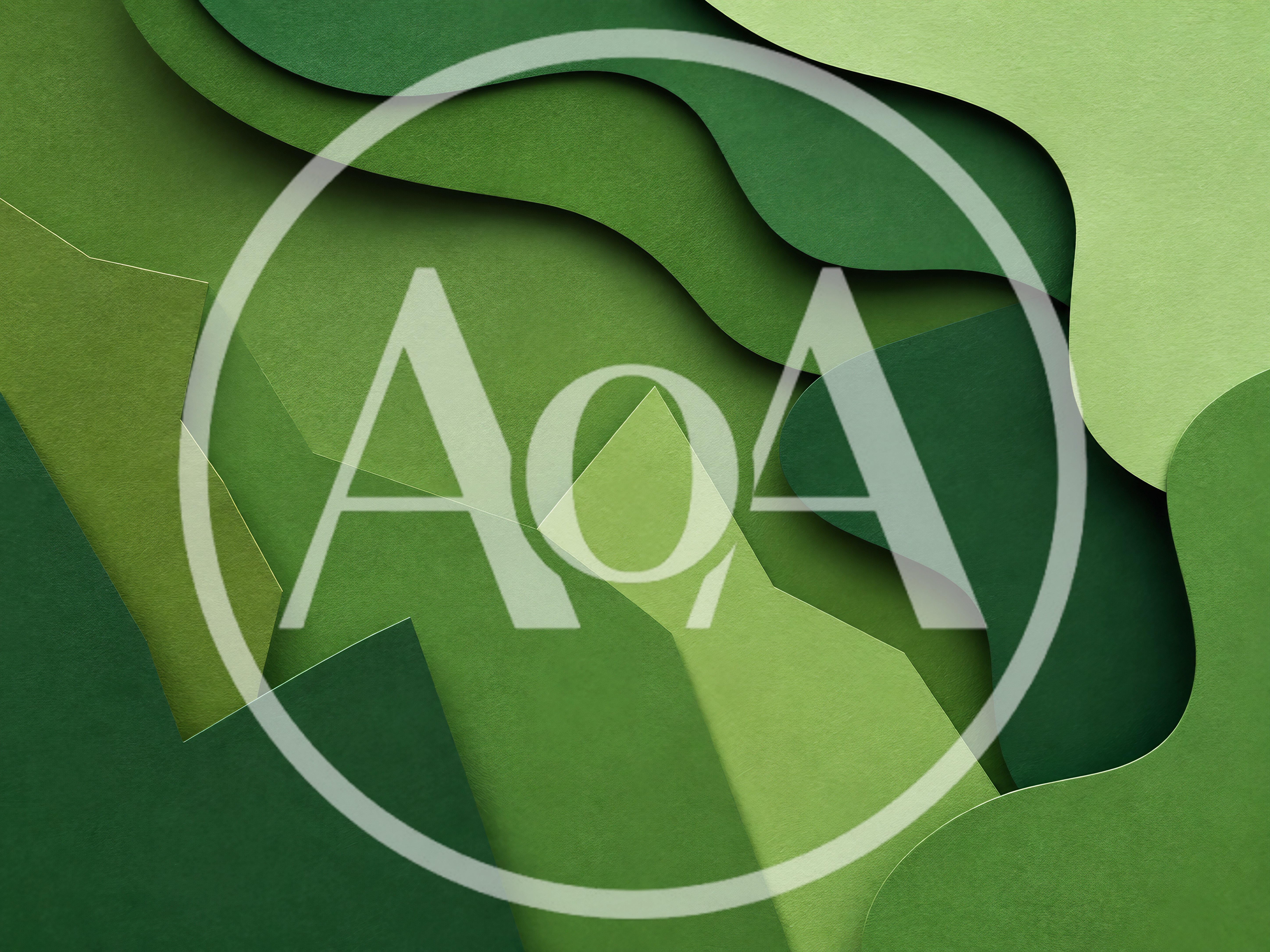 Abstract Green Paper Cutout Layers Background