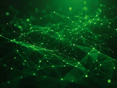 Abstract Green Digital Network Connection Background