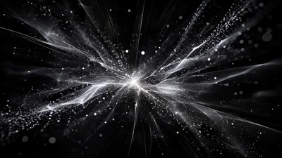 Abstract Cosmic Explosion With Glowing Light Particles